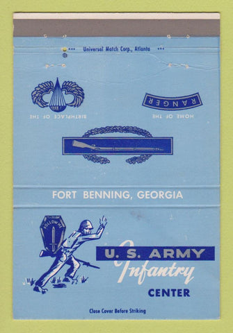 Matchbook Cover - US Army Infantry Center Fort Benning GA WEAR 40 Strike