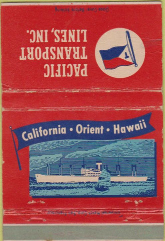 Matchbook Cover - Pacific Transport Lines San Francisco CA 40 Strike