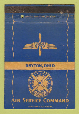 Matchbook Cover - Air Service Command Dayton OH Military postcard WEAR 40 Strike