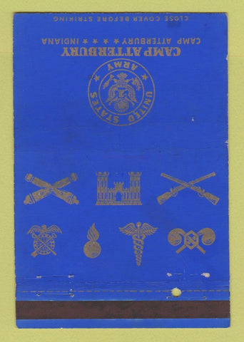 Matchbook Cover - US Army Camp Atterbury IN postcard 40 Strike