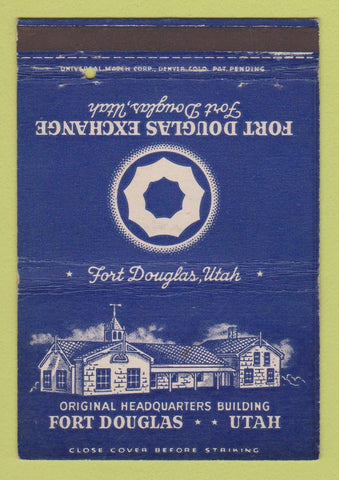 Matchbook Cover - Fort Douglas Exchange UT Military postcard 40 Strike
