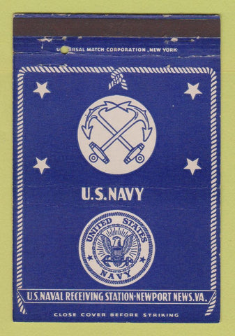 Matchbook Cover - US Naval Receiving Station Newport News VA 40 Strike