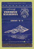 Matchbook Cover - Vancouver Barracks WA US Army postacard 40 Strike