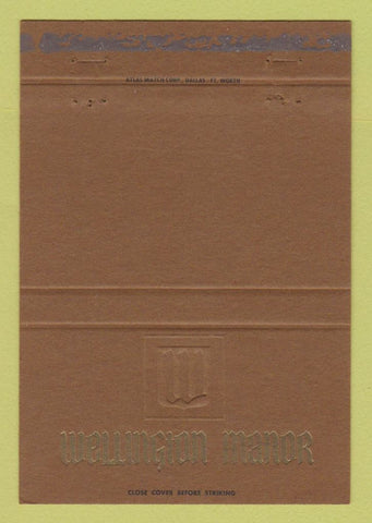Matchbook Cover - Wellington Manor Amarillo TX WORN STRIKER 40 Strike