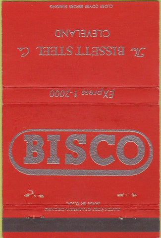 Matchbook Cover - Bisco Bissett Steel Cleveland OH 40 Strike