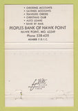 Matchbook Cover - Peoples Bank of Hawk Point MO 1974 40 Strike