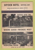 Matchbook Cover - Dryden Hotel Dryden ON Tropicana Room WEAR 40 Strike