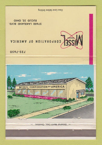 Matchbook Cover - Missel Corp of America Euclid OH ammunition missiles 40 Strike