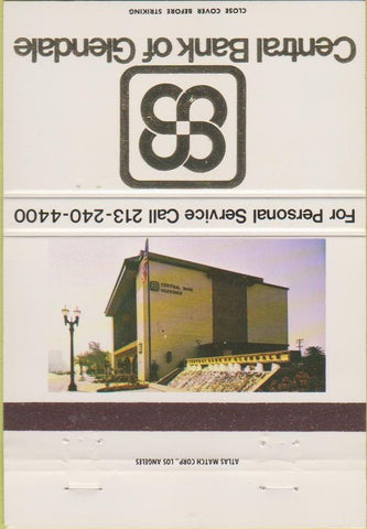 Matchbook Cover - Central Bank of Glendale CA 40 Strike