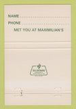 Matchbook Cover - Maximilian's Royal Oak MI 40 Strike