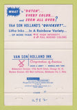Matchbook Cover - Holland Inks Mineola NY Van Son 40 Strike