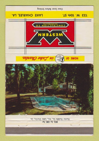 Matchbook Cover - Western Construction Lake Charles LA WEAR 40 Strike