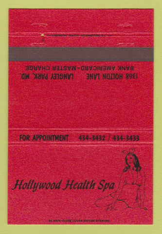 Matchbook Cover - Hollywood Health Spa Langley Park MD girlie massage 40 Strike