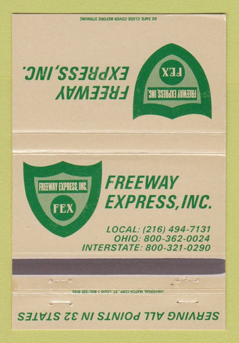 Matchbook Cover - Freeway Express Trucking Greensburg OH 40 Strike