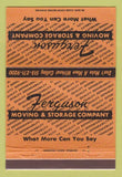 Matchbook Cover - Ferguson Moving Storage Trucking Cincinnati OH 40 Strike