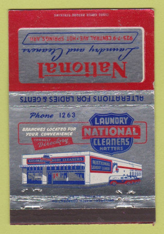 Matchbook Cover - National Laundry Cleaners Hot Springs AR 40 Strike