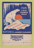 Matchbook Cover - National Laundry Cleaners Hot Springs AR 40 Strike