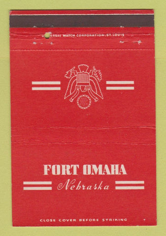Matchbook Cover - Fort Omaha NE Military Army postcard 40 Strike