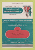 Matchbook Cover - Hartford Mutual Insurance Walter Welch Bel Air MD 40 Strike