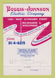 Matchbook Cover - Boggis Johnson Electric Milwaukee WI 40 Strike