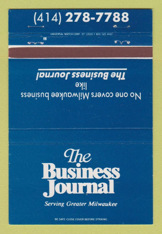 Matchbook Cover - The Business Journal Milwaukee WI 40 Strike