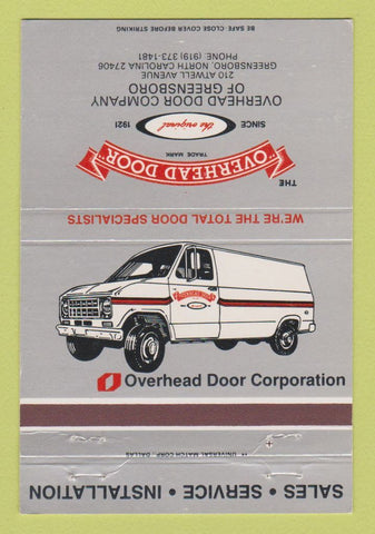 Matchbook Cover - Overhead Door Corporation Greensboro NC 40 Strike