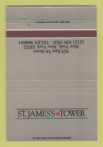 Matchbook Cover - St James's Tower New York City 40 Strike