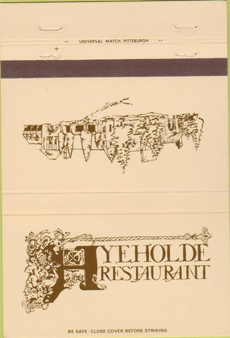 Matchbook Cover - Hyeholde Restaurant Pittsburgh PA 40 Strike