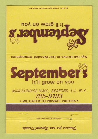 Matchbook Cover - September's Seaford LI NY 40 Strike