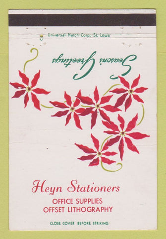 Matchbook Cover - Heyn Stationers Christmas 40 Strike