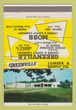 Matchbook Cover - Greenville Lumber Supply PA Sharon PA Andover OH 40 Strike