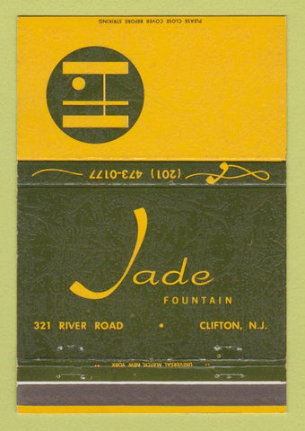 Matchbook Cover - Jade Fountain Clifton NJ Chinese Restaurant 40 Strike