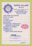 Matchbook Cover - Dutch Village Motel New Castle DE 40 Strike