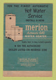 Matchbook Cover - Merion Water Heaters Carl Stuzke Sterling IL 40 Strike