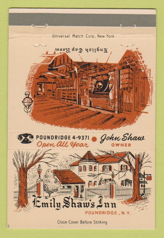 Matchbook Cover - Emily Shaw's Inn Poundridge NY 40 Strike