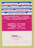 Matchbook Cover - Central Excavation Company Lafayette LA 40 Strike