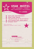 Matchbook Cover - Star Motel San Francisco CA 40 Strike