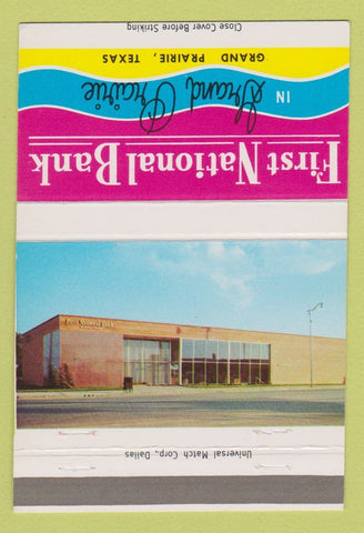 Matchbook Cover - First National Bank Grand Prairie TX 40 Strike