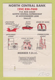 Matchbook Cover - North Central Bank Dallas TX 40 Strike