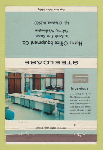 Matchbook Cover - Harris Office Furniture Steelcase Yakima WA 40 Strike