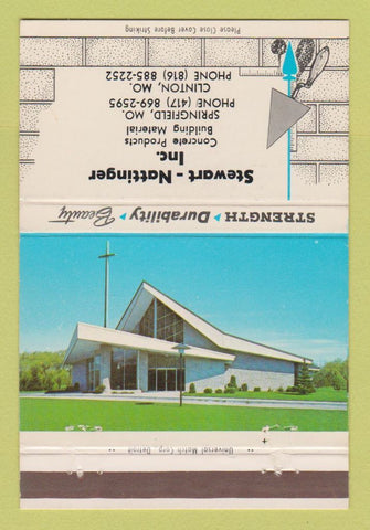 Matchbook Cover - Stewart Nattinger Concrete Springfield Clinton MO 40 Strike
