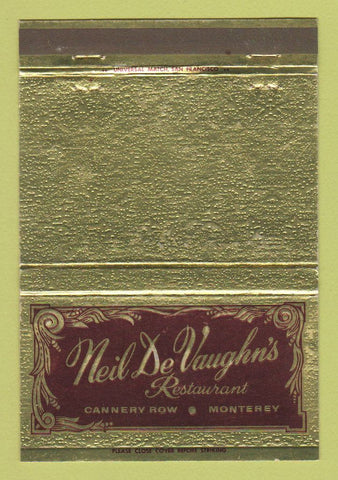 Matchbook Cover - Neil De Vaughn's Restaurant Monterey CA 40 Strike