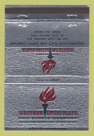 Matchbook Cover - Western Litho Plate St Louis MO 40 Strike