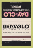 Matchbook Cover - Day Glo Outdoor Advertising Cleveland OH 40 Strike