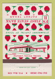 Matchbook Cover - First State Bank Poteet TX Strawberry 40 Strike