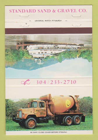 Matchbook Cover - Standard Sand Gravel concrete Wheeling WV 40 Strike