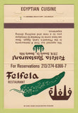 Matchbook Cover - Felfela Restaurant Egyptian Beverly Hills CA 40 Strike