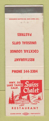 Matchbook Cover - Swiss Chalet Restaurant Lake Tahoe CA WEAR