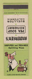 Matchbook Cover - Andersen's Pea Soup Restaurant Buellton CA