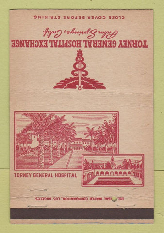 Matchbook Cover - Torney General Hospital Military Palm Springs CA 40 Strike